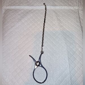 Hermes Silver Tone Glove Holder On Chain